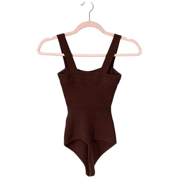 ABERCROMBIE & FITCH Sweater Sweetheart Bodysuit Cinnamon Brown Elevated Size XS - Picture 3 of 8